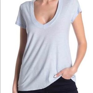 James Perse Solid V-Neck Slub T-Shirt Open Sky